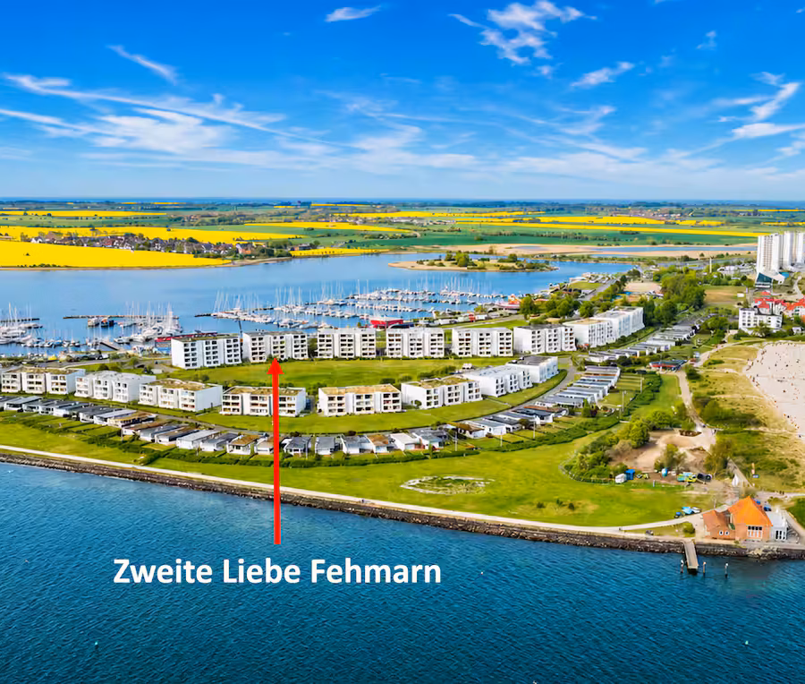 Lage der Ferienwohnung ZweiteLiebe am Südstrand in der Arne-Jacobsen Siedlung