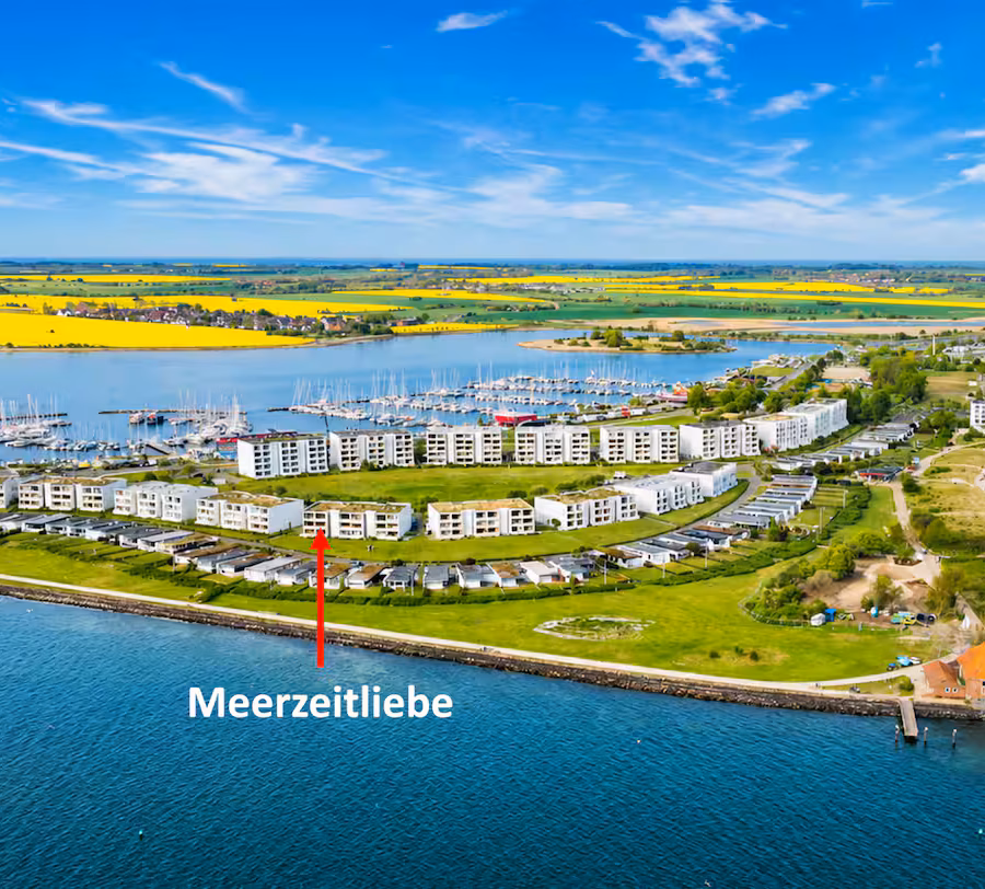 Lage der Ferienwohnung Meerzeitliebe am Südstrand in der Arne-Jacobsen Siedlung